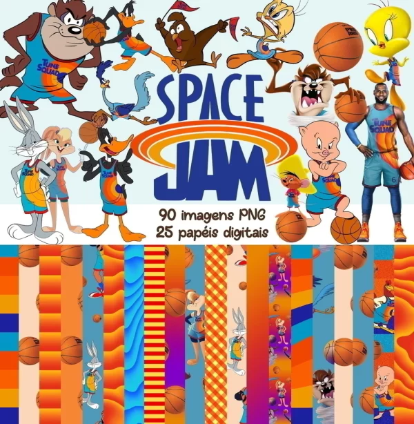 Kit Digital Papel e Cliparts Space Jam