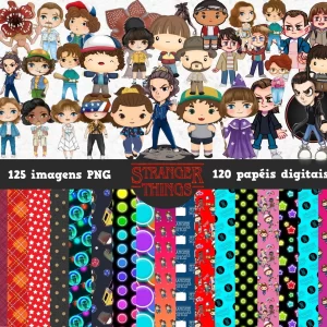 Kit Digital Papel e Cliparts Stranger Things
