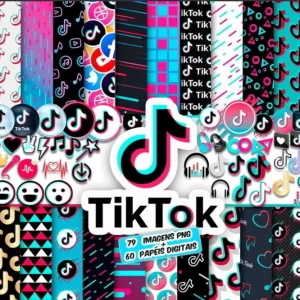 Kit Digital Papel e Cliparts Tik Tok