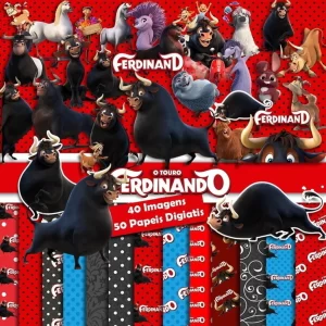 Kit Digital Papel e Cliparts Touro Ferdinando