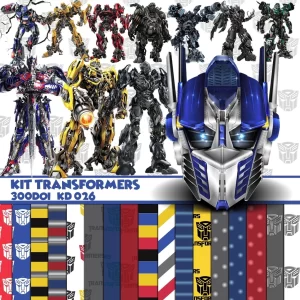 Kit Digital Papel e Cliparts Transformers