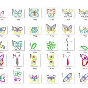 Matrizes de Bordado Borboletas 3d