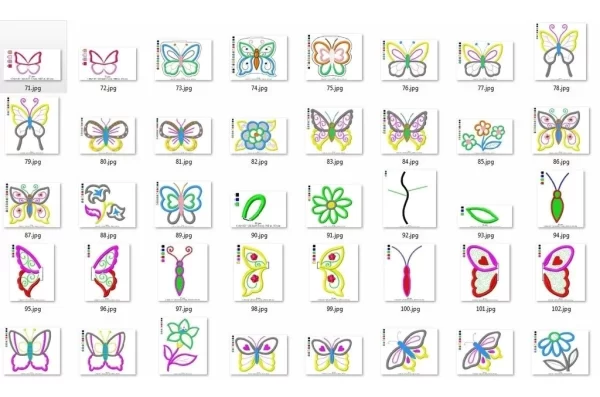 Matrizes de Bordado Borboletas 3d