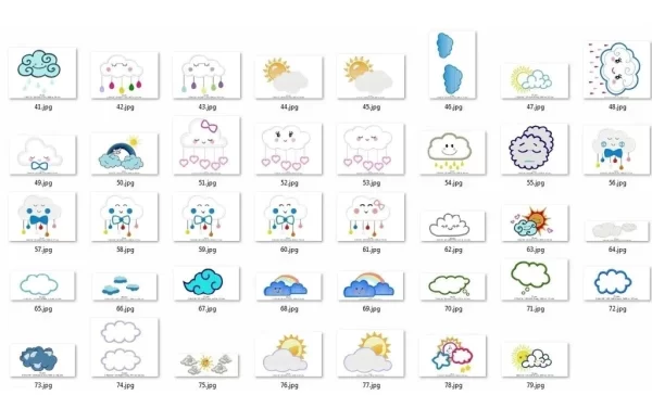 Matrizes de Bordado Nuvens