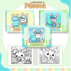 Arquivo Digital Livro de Colorir Páscoa Menino
