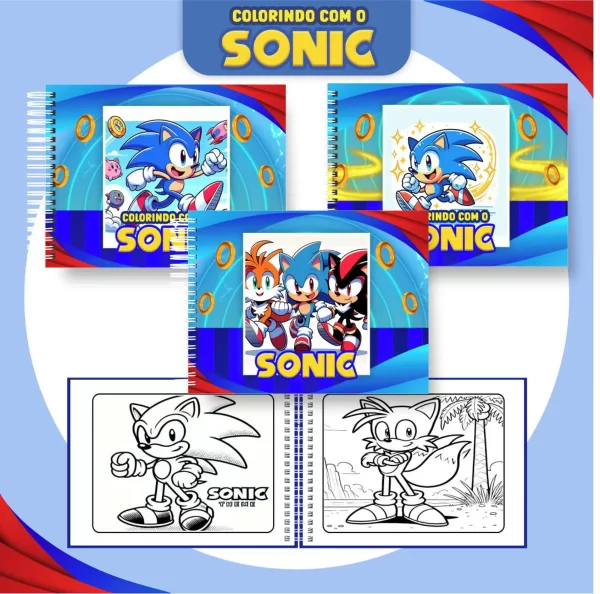 Arquivo Digital Livro de Colorir Sonic