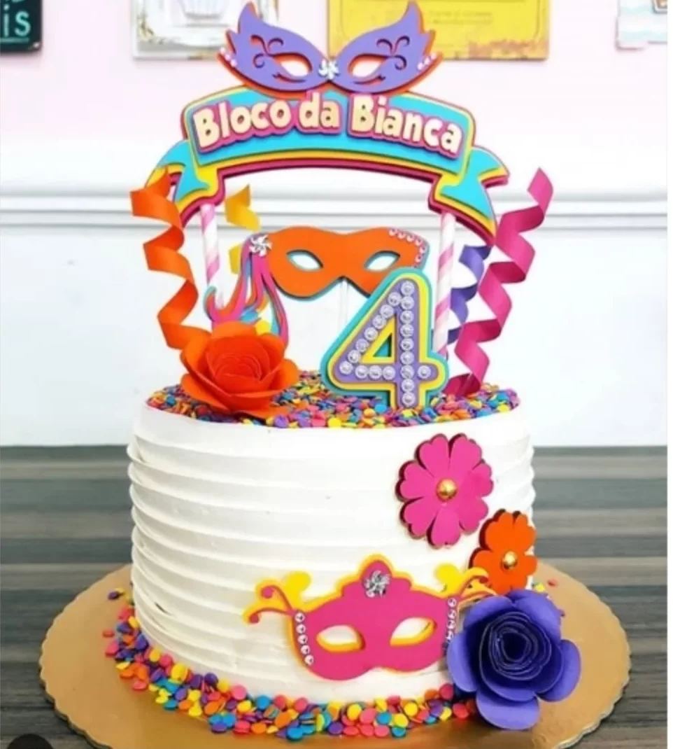 Topo Bolo Carnaval Silhouette Studio