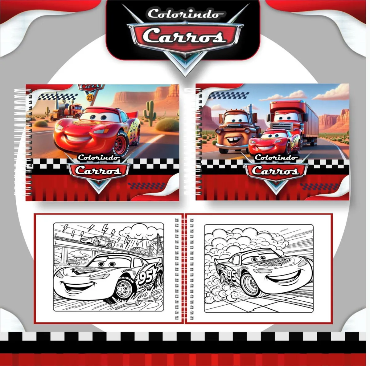 Arquivo Digital Livro de Colorir Carros Disney