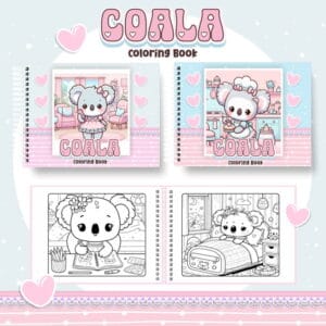 Arquivo Digital Livro de Colorir Coala Kawaii
