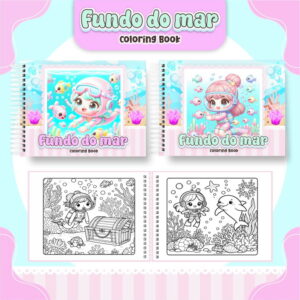 Livro de Colorir Fundo do Mar Menina