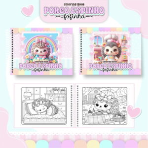 Arquivo Digital Livro de Colorir Porco Espinho