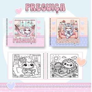 Arquivo Digital Livro de Colorir Preguiça