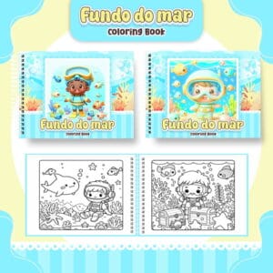 Livro de Colorir Fundo do Mar Menino