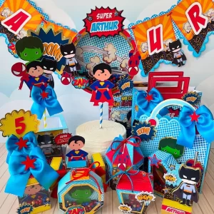 Festa Tema Super Heróis Studio, Png e Pdf