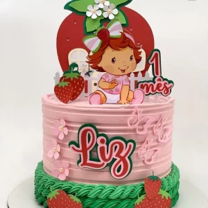 Topo de bolo Moranguinho – arquivo digital Silhouette Studio para imprimir e decorar festas infantis.