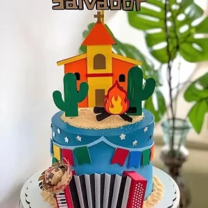 Topo de Bolo Tema Festa Junina Studio