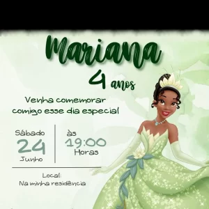 Convite Virtual Animado A Princesa e o Sapo