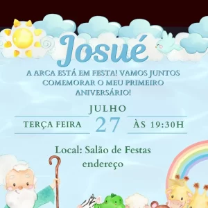 Convite Virtual Animado Arca de Noé