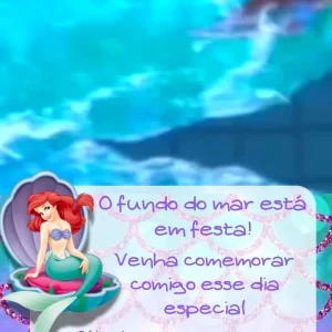 Convite Virtual Animado Sereia Ariel