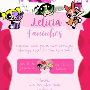 Convite Animado As Meninas Super Poderosas