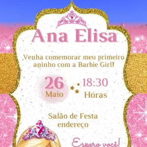 Convite Virtual Animado Barbie
