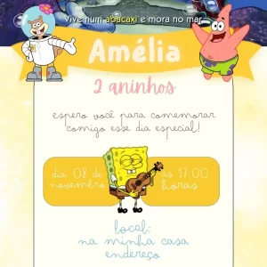 Convite Virtual Animado Bob Esponja