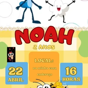 Convite Aniversário Animado Bob Zoom