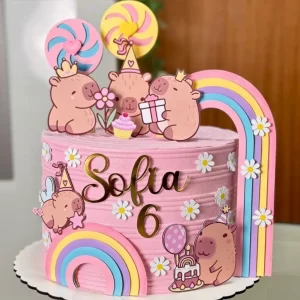 Topo de Bolo Capivara Silhouette Studio