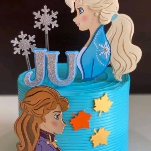 Topo de Bolo Elsa e Anna Frozen Studio