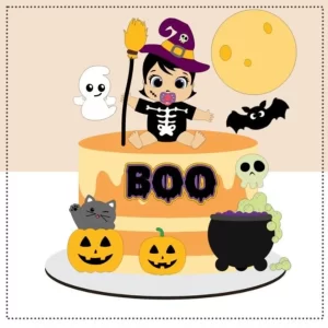Topo de Bolo Halloween Menina Silhouette Studio