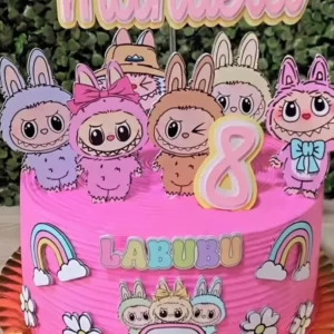 Arquivo digital Labubu para Topo de Bolo em Silhouette Studio, decoração de festa infantil