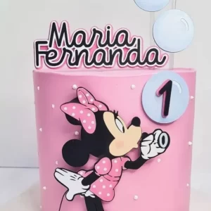 Topo de Bolo Minnie Bexigas Silhouette Studio