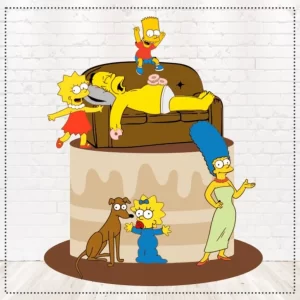Topo de Bolo Os Simpsons Silhouette Studio
