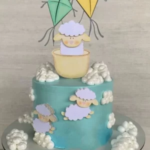 Topo de Bolo Ovelhinhas Silhouette Studio